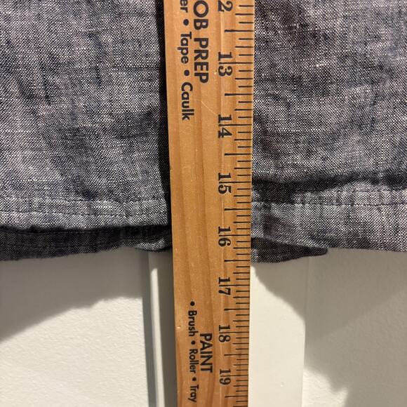 Max‎ Studio Skirt Women Large Chambray Blue 100% Linen Drawstring Pockets Casual - Picture 7 of 10